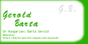 gerold barta business card